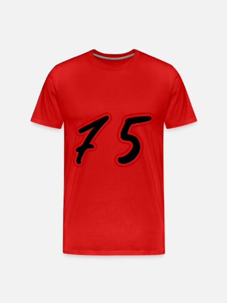 75 Number Symbol - Men's Premium Organic T-Shirt - red
