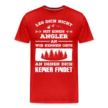 Angler - Männer Premium Bio T-Shirt - Rot - Vorne - Damien (186cm)