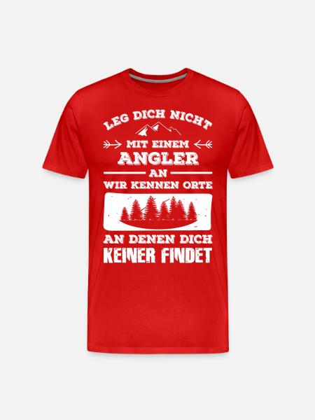 Angler - Männer Premium Bio T-Shirt - Rot