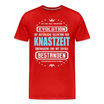 Knastzeit mit Erfolg bestanden T-Shirt - Männer Premium Bio T-Shirt - Rot - Vorne - Damien (186cm)
