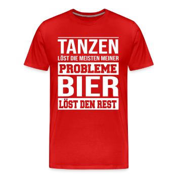 Tanzen löst die meisten meiner Probleme - Männer Premium Bio T-Shirt - Rot - Vorne - Damien (186cm)