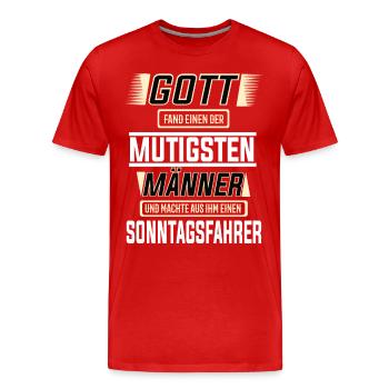 Sonntagsfahrer die mutigsten Männer - Männer Premium Bio T-Shirt - Rot - Vorne - Damien (186cm)