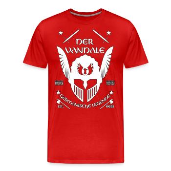 Vandale - germanische Legenden, Vandalen Design - Männer Premium Bio T-Shirt - Rot - Vorne - Damien (186cm)