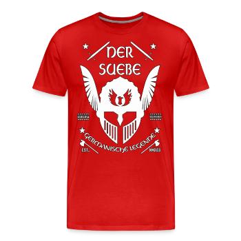 Der Suebe - Germanisches Erbe Design - Männer Premium Bio T-Shirt - Rot - Vorne - Damien (186cm)