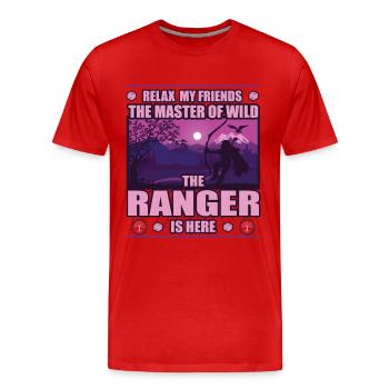 Ranger - Meister der Wildnis: Erkunde die Natur - Männer Premium Bio T-Shirt - Rot - Vorne - Damien (186cm)