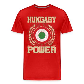 Hongrie Cool, Design - T-shirt bio Premium Homme - rouge - Devant - Damien (186cm)