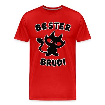 cooles bester Bruder Design - Männer Premium Bio T-Shirt - Rot - Vorne - Damien (186cm)