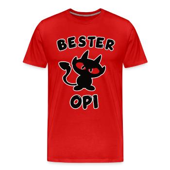 cooles bester Opi Design - Männer Premium Bio T-Shirt - Rot - Vorne - Damien (186cm)
