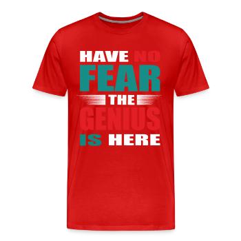 N’ayez crainte, le génie est là Tenue - T-shirt bio Premium Homme - rouge - Devant - Damien (186cm)