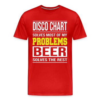 Disco Chart résout les problèmes de conception, Beer le reste - T-shirt bio Premium Homme - rouge - Devant - Damien (186cm)