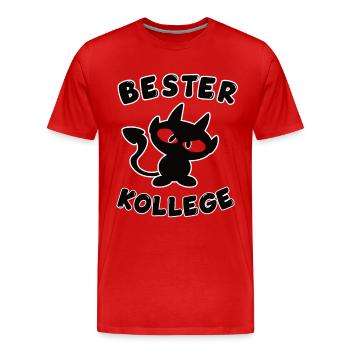 cooles bester Kollege Design - Männer Premium Bio T-Shirt - Rot - Vorne - Damien (186cm)