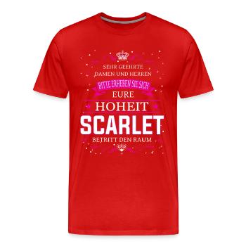 Your Highness Scarlet enters the room - Men's Premium Organic T-Shirt - red - Front - Damien (186cm)