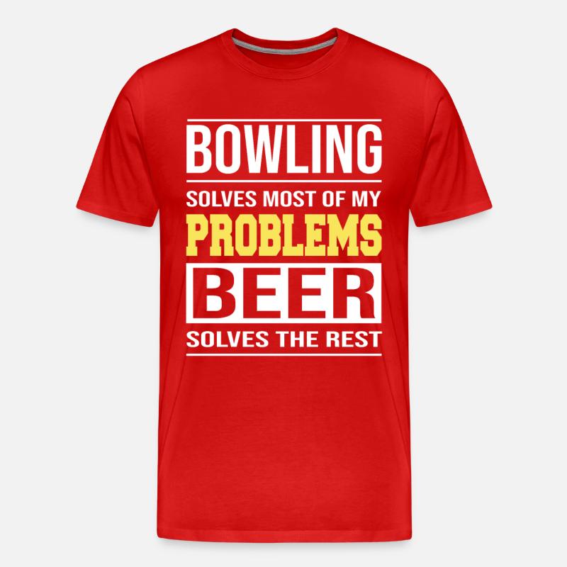Bowling solves most of my problems Design - Men's Premium Organic T-Shirt - red