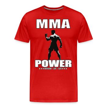 Conception de puissance MMA pour les fans d’arts martiaux mixtes - T-shirt bio Premium Homme - rouge - Devant - Damien (186cm)