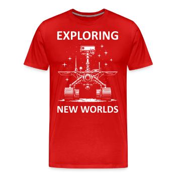 Design cool du rover martien avec le dicton : Exploration - T-shirt bio Premium Homme - rouge - Devant - Damien (186cm)