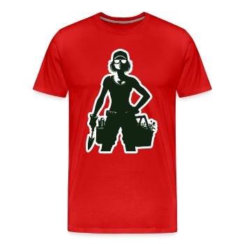 Cool gardener with sunglasses - Men's Premium Organic T-Shirt - red - Front - Damien (186cm)