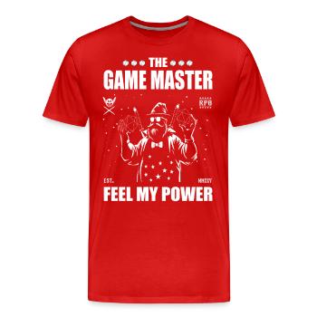 The role-playing game master - feel the power - Men's Premium Organic T-Shirt - red - Front - Damien (186cm)