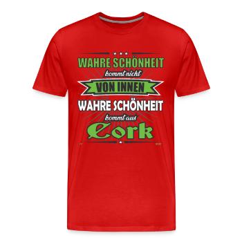 True beauty comes from Cork Design - Men's Premium Organic T-Shirt - red - Front - Damien (186cm)