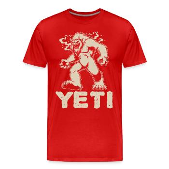 Yeti - Feel the Himalaya - design de monstre cool - T-shirt bio Premium Homme - rouge - Devant - Damien (186cm)
