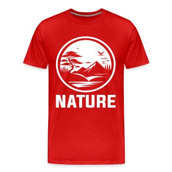 Nature - Pour la protection de l’environnement et les amoureux des paysages - T-shirt bio Premium Homme - rouge - Devant - Damien (186cm)