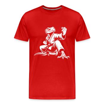 Arts Martiaux Lizard – Agilité et précision - T-shirt bio Premium Homme - rouge - Devant - Damien (186cm)