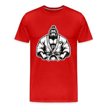Martial Arts Gorilla – Strength and Dominance - Men's Premium Organic T-Shirt - red - Front - Damien (186cm)