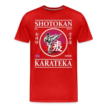 Shotokan Karateka – La force du calme - T-shirt bio Premium Homme - rouge - Devant - Damien (186cm)