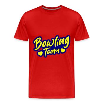 Bowling Team - Men's Premium Organic T-Shirt - red - Front - Damien (186cm)