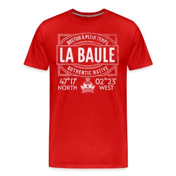 La Baule Authentic native - T-shirt bio Premium Homme - rouge - Devant - Damien (186cm)