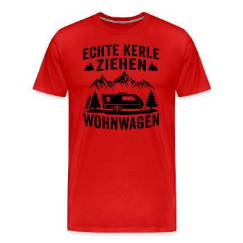 echte kerle ziehen wohnwagen - Männer Premium Bio T-Shirt - Rot - Vorne - Damien (186cm)