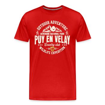 Le Puy en Velay outdoor Auvergne - T-shirt bio Premium Homme - rouge - Devant - Damien (186cm)