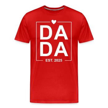 Dada Est 2025 weiß - Männer Premium Bio T-Shirt - Rot - Vorne - Damien (186cm)