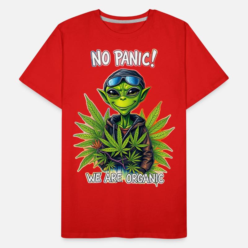 Cannabis Alien - PAS DE PANIQUE NOUS SOMMES BIO 2 T-shirt bio Premium Homme