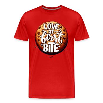 Love at First Bite - Men's Premium Organic T-Shirt - red - Front - Damien (186cm)