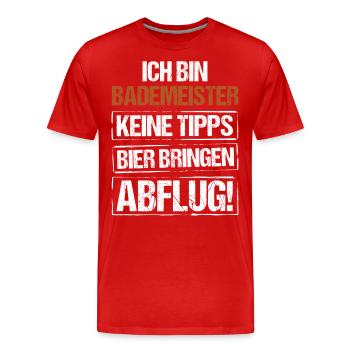 I'm a lifeguard - bring beer and take off - Men's Premium Organic T-Shirt - red - Front - Damien (186cm)