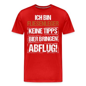 I'm a tiler - bring beer and take off - Men's Premium Organic T-Shirt - red - Front - Damien (186cm)