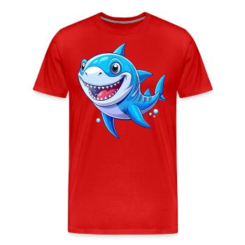 Requin mignon - T-shirt bio Premium Homme - rouge - Devant - Damien (186cm)