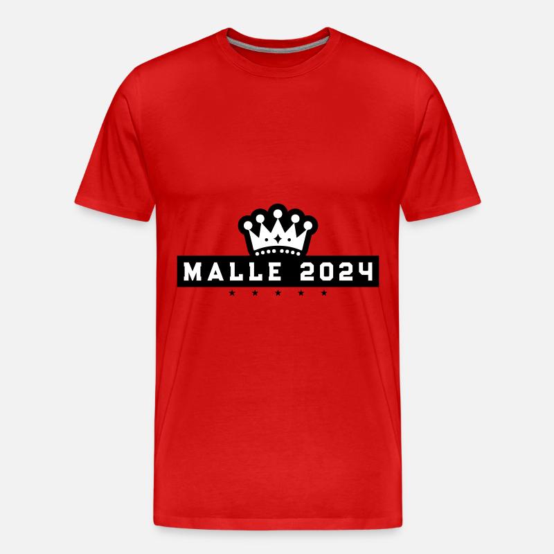 Malle 2024 Krone Urlaub - Männer Premium Bio T-Shirt - Rot