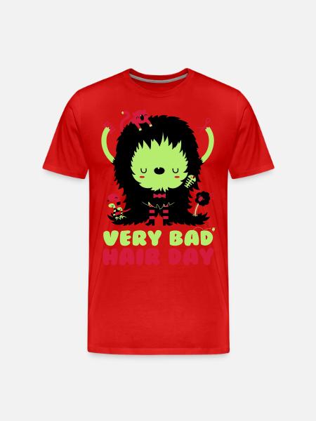 bad_hair_day - Men's Premium Organic T-Shirt - red