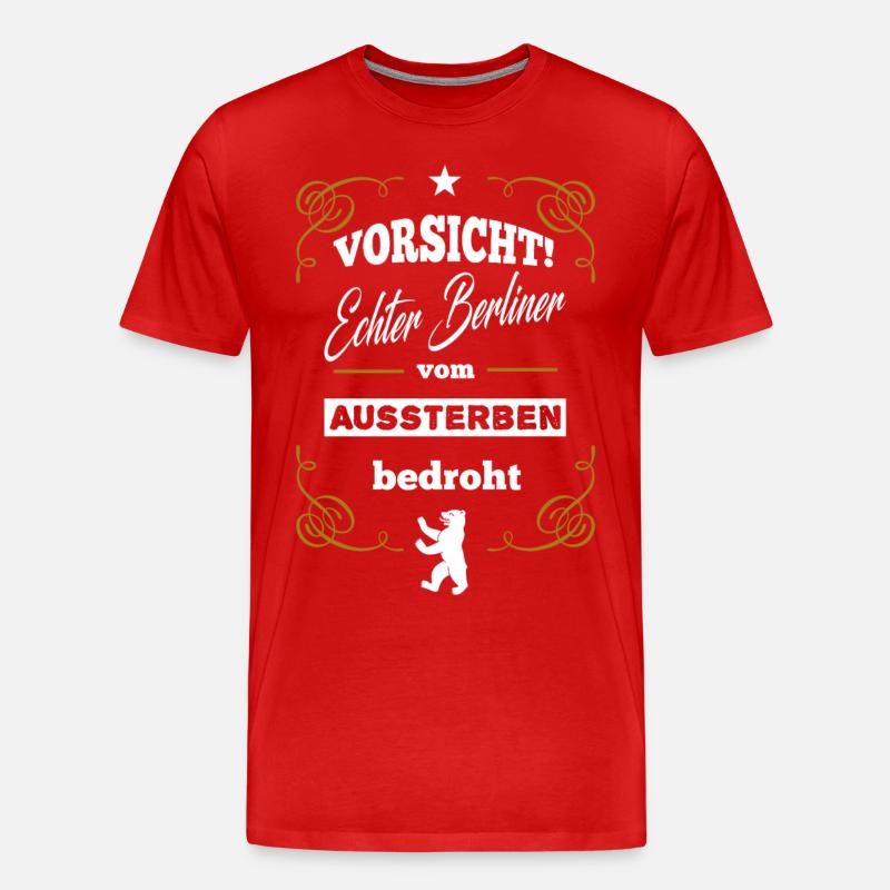 berliner vom aussterben bedroht - Männer Premium Bio T-Shirt - Rot