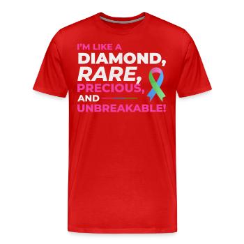 Diamond Like Rare Disease se démarque par la sensibilisation - T-shirt bio Premium Homme - rouge - Devant - Damien (186cm)
