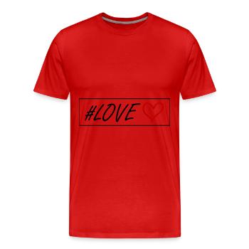 Liebe Herz - Männer Premium Bio T-Shirt - Rot - Vorne - Damien (186cm)
