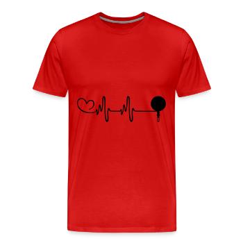 Pan Kitchen Heartbeat - Men's Premium Organic T-Shirt - red - Front - Damien (186cm)