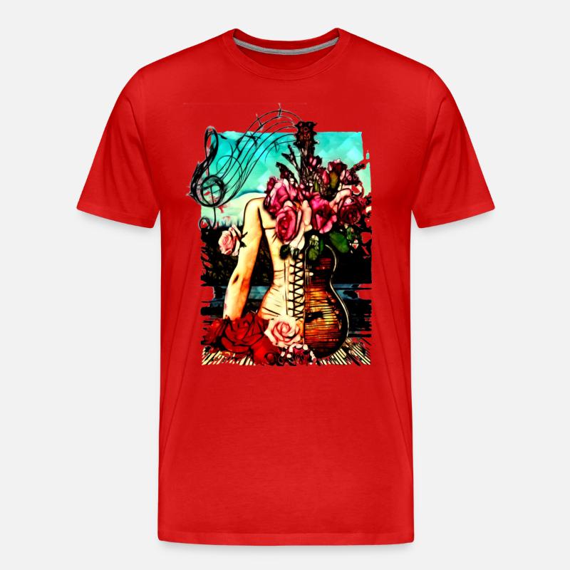 Gitarre Hüften - Männer Premium Bio T-Shirt - Rot