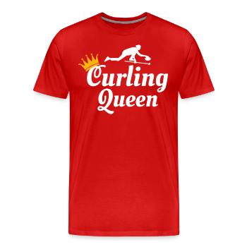 Stone Curling Queen Winter Ice Sport Curler Drôle - T-shirt bio Premium Homme - rouge - Devant - Damien (186cm)