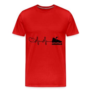 Sandwich Puls Herz - Männer Premium Bio T-Shirt - Rot - Vorne - Damien (186cm)