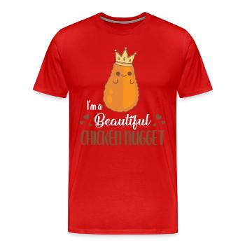 Je suis une belle pépite de poulet - T-shirt bio Premium Homme - rouge - Devant - Damien (186cm)