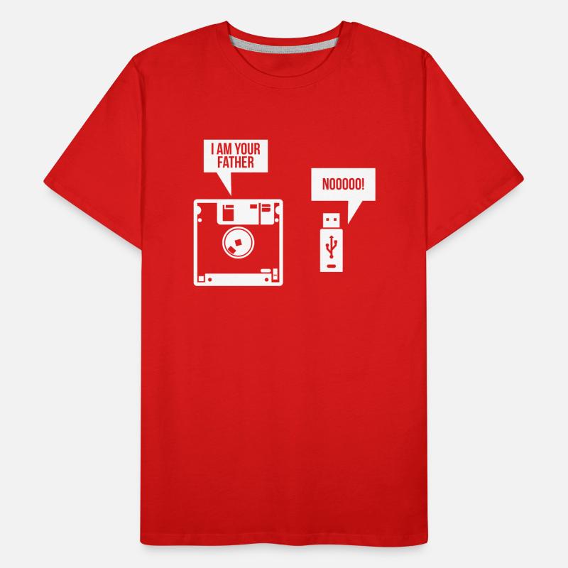 USB Floppy Disk I am Your Father Computer Nerd Men's Premium Organic T-Shirt