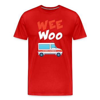 Wee Woo Krankenwagen AMR Lustiges EMS EMT - Männer Premium Bio T-Shirt - Rot - Vorne - Damien (186cm)