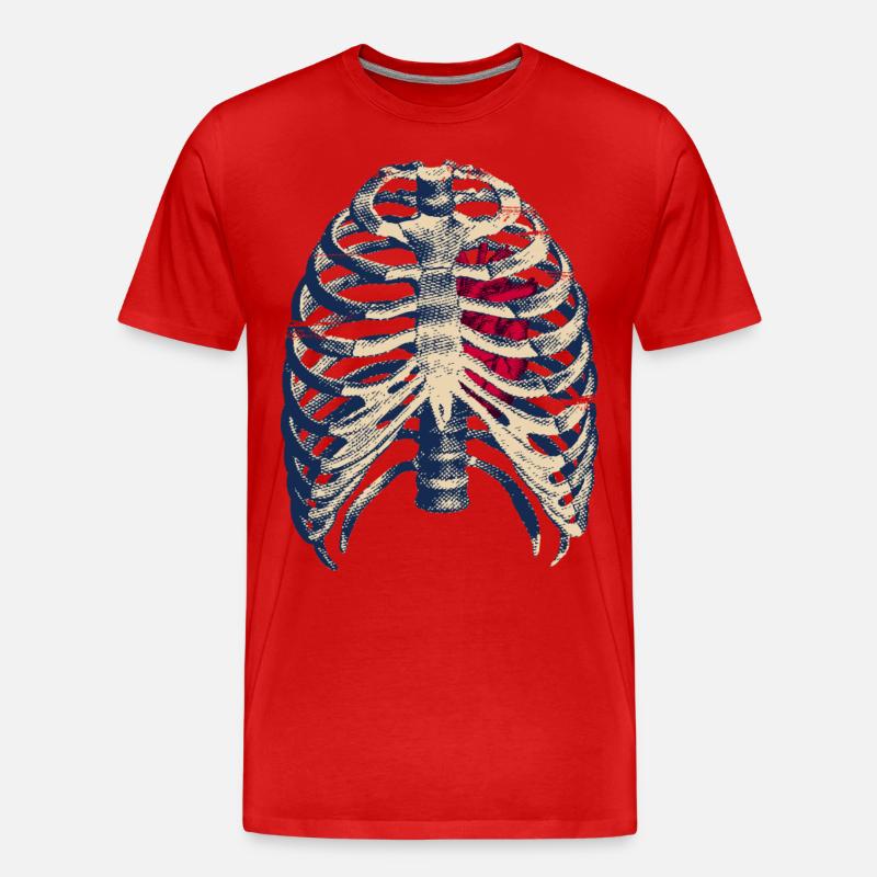 Das Herz, Ver. 2 - Männer Premium Bio T-Shirt - Rot